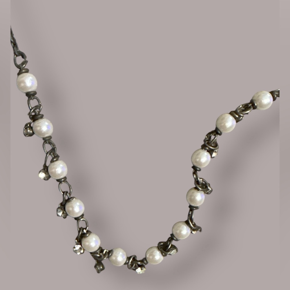 Adorable Little Dainty Pearl and Crystal Necklace